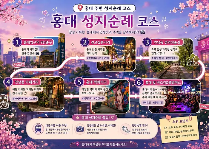 홍대중심, 홍대입구8번, 3bed 2room, 5인, 짐보관, 호텔식침구, 공항버스8분, 쇼핑거리3분, 숲속공원 *